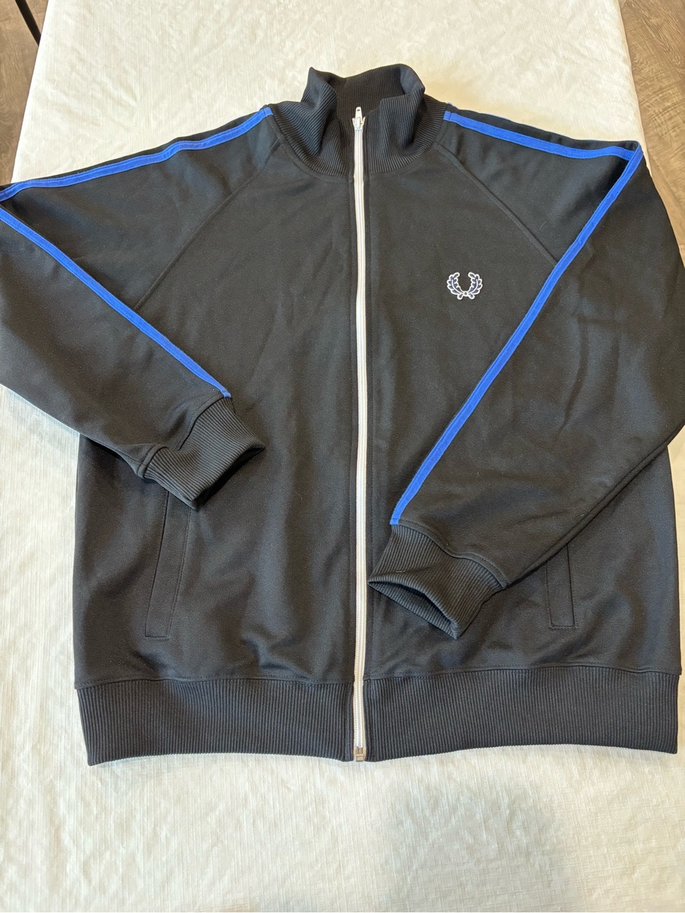 Fred Perry Black Zip-Up Track Jacket medium